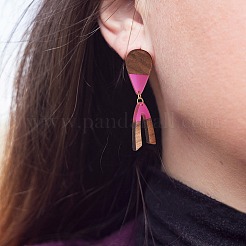 16шт 8 стиля подвески из прозрачной смолы и орехового дерева&nbsp;RESI-SZ0001-82