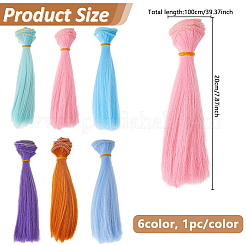 6 шт. 6 цвета высокотемпературного волокна кукольный парик волосы&nbsp;AJEW-DC0002-10