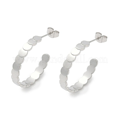 Серьги-гвоздики из нержавеющей стали 304 в форме буквы С&nbsp;EJEW-V004-05P