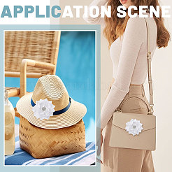 Цветочная шифоновая ткань с аксессуарами из стразов&nbsp;FIND-WH0159-97