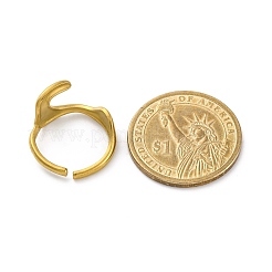 Нерегулярные открытые манжеты из нержавеющей стали 304 для женщин&nbsp;RJEW-M019-46G