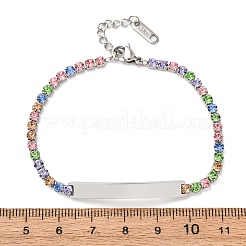 Браслеты-цепочки из нержавеющей стали 304 со стразами&nbsp;BJEW-G753-02P-01