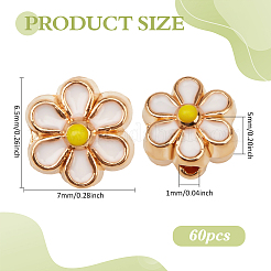 60 шт. эмалевые бусины из сплава светло-золотистого тона&nbsp;ENAM-PH0003-26B