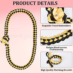 Полиэстеровая лента для почетного выпуска и плетеные браслеты и наборы брошей&nbsp;AJEW-WH20816-001A