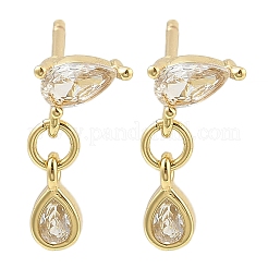 Серьги-гвоздики из циркония&nbsp;LS-EJEW-R016-26G-02