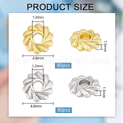 160 шт. 2-х цветные бусины-разделители из сплава&nbsp;FIND-BC0004-91