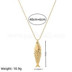 Ожерелья с подвесками из латунных микро-паве из прозрачных кубических цирконий в виде рыбок&nbsp;FS-WG3FDBB-01