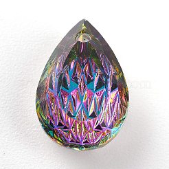 Подвески из тисненого стекла со стразами&nbsp;LS-GLAA-J101-05A-001VO