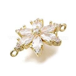 Подвески-скрепки из латуни с прозрачным кубическим цирконием и снежинками&nbsp;LS-KK-Q048-19G