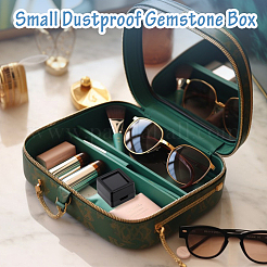 Акриловая квадратная шкатулка с бриллиантами и видимым окошком&nbsp;CON-WH0088-76A-02