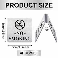 4 шт. табличка для ресторана отеля из нержавеющей стали с надписью «Не курить»&nbsp;DJEW-WH20123-002