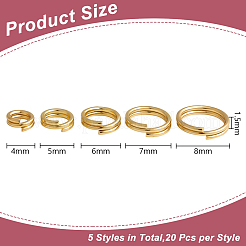 100 шт. латунные разрезные кольца&nbsp;FIND-HY0005-04B