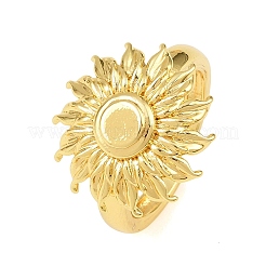 Латунные кольца-манжеты в форме цветка для женщин&nbsp;RJEW-A088-03G