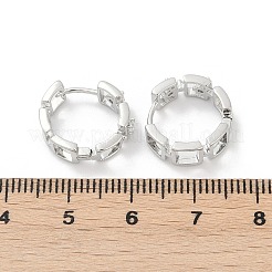 Серьги-кольца из латуни с прозрачным фианитом&nbsp;EJEW-Q016-02P