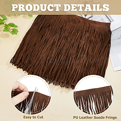 2 м отделка бахромой из искусственной кожи и замши&nbsp;DIY-HS0002-24C