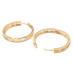 Серьги-кольца из латуни с цирконием&nbsp;EJEW-D078-38G