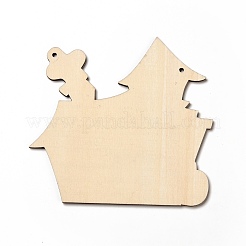 Большие подвески из дерева с односторонним принтом&nbsp;WOOD-I010-09G