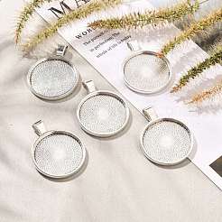 Плоские круглые сеттинги сплава кулон кабошон PALLOY-A15654-AS-1