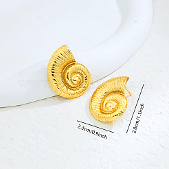 Серьги-гвоздики из латуни в форме ракушки&nbsp;PK9065