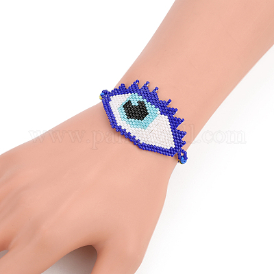 Браслет из стеклянных бусин с двойной кисточкой BJEW-A121-09A-1