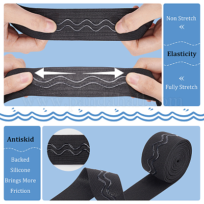 6 ярд 2-цветной плоской нескользящей полиэстеровой резинки&nbsp;OCOR-BC0005-75-1