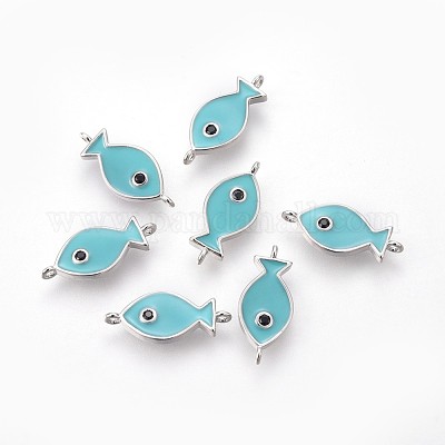 Соединители латунные эмалевые звенья&nbsp;KK-F783-13P-1