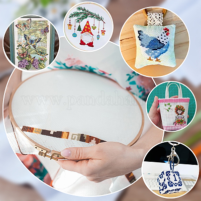 Льняная вышитая ткань&nbsp;DIY-WH0591-040-1