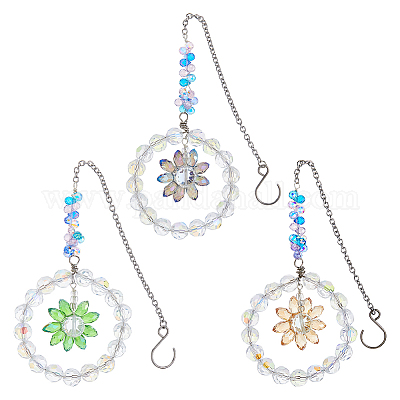 3 шт. стеклянные подвесные украшения HJEW-FH00050-1