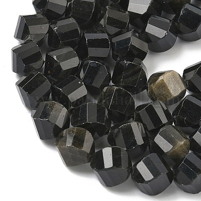 Естественный золотистый отлив обсидиан бисер пряди&nbsp;G-C267-B18-1