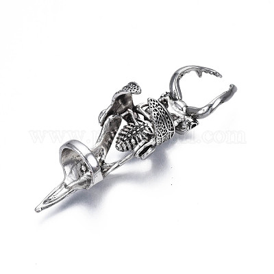 Кольцо на весь палец из сплава жука&nbsp;RJEW-T009-18AS-1