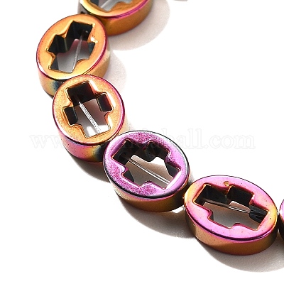 Гальванические нити из синтетических немагнитных гематитовых бусин G-L613-Z01-01I-1