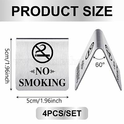 4 шт. табличка для ресторана отеля из нержавеющей стали с надписью «Не курить»&nbsp;DJEW-WH20123-002-1