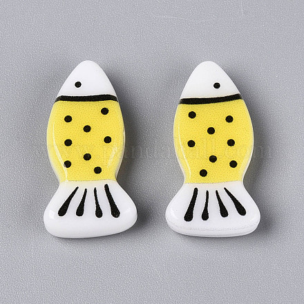 Печатные непрозрачные бусины из смолы&nbsp;RESI-N043-22F-1