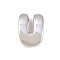 Brass Beads, Long-Lasting Plated, Rack Plating, Lead Free & Cadmium Free, Platinum, Letter U, 14x10.5x5mm, Hole: 11x3mm