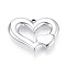 Acrylic Big Pendants, Hollow Heart Charms, Silver, 37x50.5x9.5~10mm, Hole: 3x3.5mm