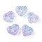 Glass Beads, Heart with Bowknot, Light Blue, 14x16x7.5mm, Hole: 1.2mm