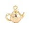 Brass Charms, Teapot, Golden, 11.5x12.5x6.5mm, Hole: 1.2mm