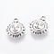CCB Plastic Pendants, Sun, Antique Silver, 21x17x3~3.5mm, Hole: 2.5mm