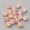 50Pcs Transparent Crackle Glass Beads, Round, Misty Rose, 8mm, Hole: 1.5mm
