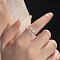 Flower Adjustable Alloy Cuff Open Rings for Women, Golden & Silver, Inner Diameter: Adjustable