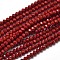 Faceted Rondelle Glass Beads Strands, Red, 4x3mm, Hole: 1mm, about 105~110pcs/strand, 38~39cm