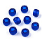 Transparent Plastic Beads, Frosted, Barrel, Dark Blue, 9x6mm, Hole: 3.8mm