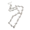 Alloy Thorns Link Chain Necklace, Punk Barbed Wire Necklace for Men Women, Platinum, 15.75 inch(40cm)