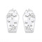 Non-Tarnish Halloween 201 Stainless Steel Pendants, Laser Cut, Coffin with Ghost, Stainless Steel Color, 45x24x1mm, Hole: 1.5mm