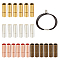 24 sets 4 colors Brass Bayonet Clasps, Column, Leather Cord Clasps Findings, Mixed Color, 17~18x5~6mm, Hole: 4~5mm, 6 sets/color