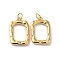 Rack Plating Brass Pendants, with Jump Ring, Lead Free & Cadmium Free, Rectangle Charm, Real 18K Gold Plated, 20x13x2.5mm, Hole: 3.5mm
