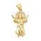 Rack Plating Brass Micro Pave Cubic Zirconia Pendants, Religion Divine Child Jesus Charm, Long-Lasting Plated, Cadmium Free & Lead Free, Real 18K Gold Plated, 25.5x15.5x3mm, Hole: 3x4mm