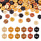 120Pcs 6 Colors 2-Hole Wood Flower Buttons, Mixed Color, 12x12.5x3.5mm, Hole: 1.6mm, 20pcs/color