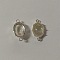 Alloy Connector Charms, with Glitter Resin, Clear, Oval, Platinum, 22.5x13x7mm, Hole: 1.6mm