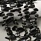 Natural Black Tourmaline Beads Strands, Chip, Top Drilled, with Seed Beads, 13~20x6~10x5~8mm, Hole: 1.2mm, about 46~47pcs/strand, 15.55''~15.75''(39.5~40cm)